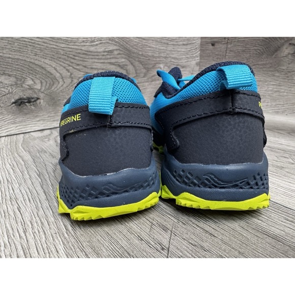 Saucony Kids Boys Peregrine KDZ Shoes Athletic Sneakers Blue/Citron Size 1M - Picture 7 of 14